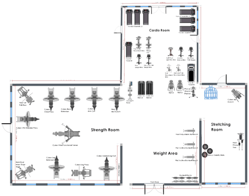 Overhead View of Fitness Center